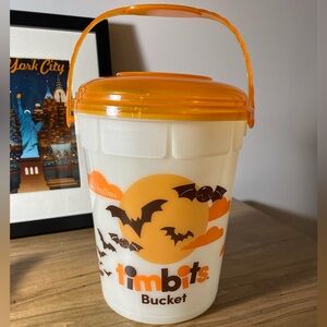 💙Tim Hortons Collectable Timbits Halloween Bucket - Orange and White